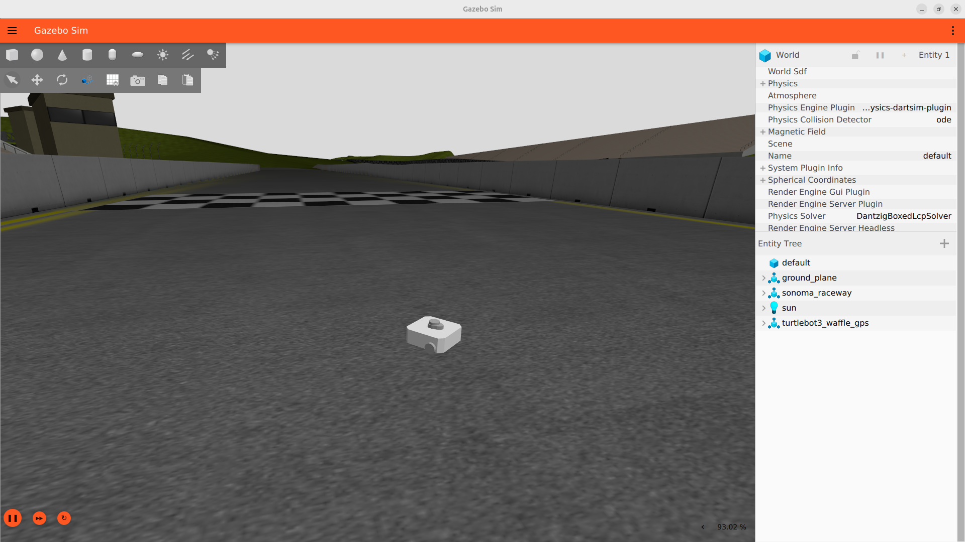 Turtlebot in the sonoma raceway