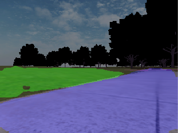 Example of semantic segmentation showing original image and segmented mask